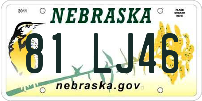 NE license plate 81LJ46