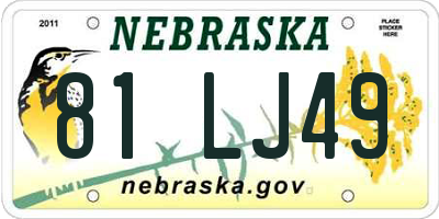 NE license plate 81LJ49