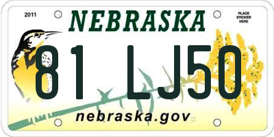 NE license plate 81LJ50