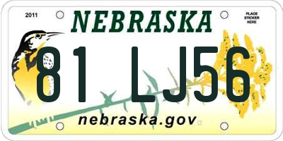 NE license plate 81LJ56