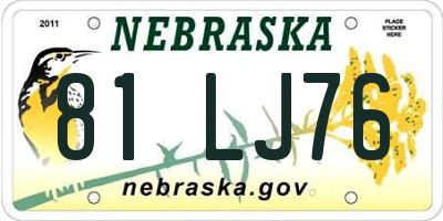 NE license plate 81LJ76