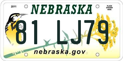 NE license plate 81LJ79