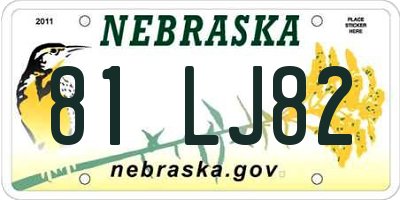 NE license plate 81LJ82