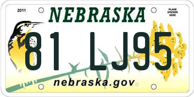 NE license plate 81LJ95