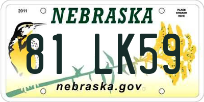 NE license plate 81LK59