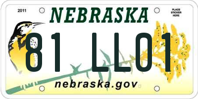 NE license plate 81LL01