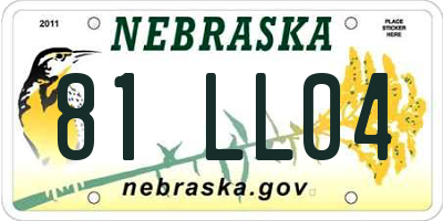 NE license plate 81LL04