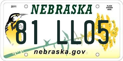 NE license plate 81LL05