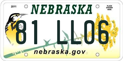 NE license plate 81LL06