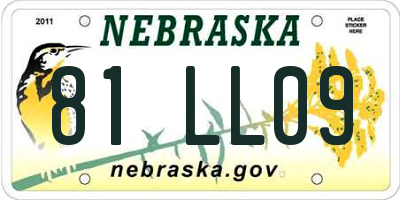 NE license plate 81LL09