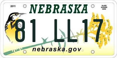 NE license plate 81LL17