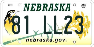 NE license plate 81LL23