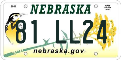 NE license plate 81LL24