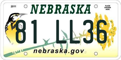 NE license plate 81LL36