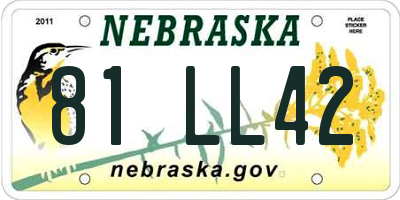NE license plate 81LL42