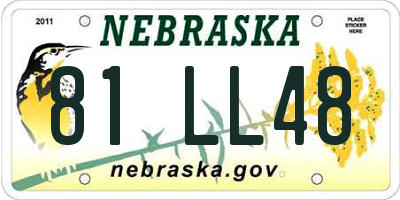 NE license plate 81LL48