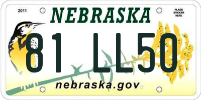 NE license plate 81LL50
