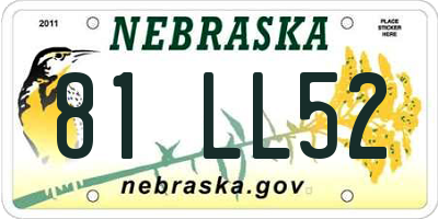 NE license plate 81LL52