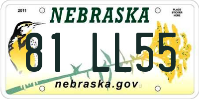 NE license plate 81LL55