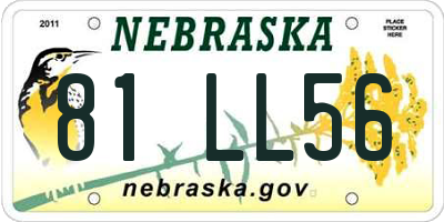 NE license plate 81LL56