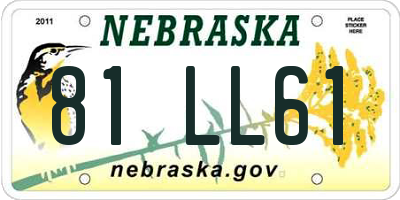 NE license plate 81LL61