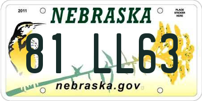 NE license plate 81LL63