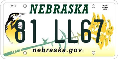 NE license plate 81LL67