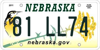 NE license plate 81LL74
