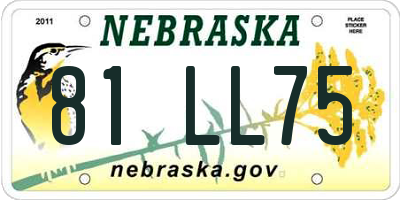 NE license plate 81LL75