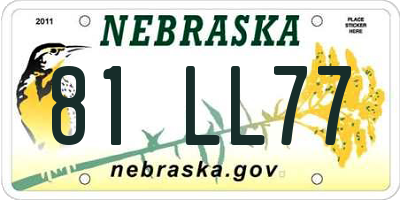 NE license plate 81LL77