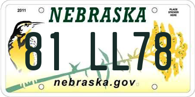 NE license plate 81LL78