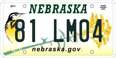 NE license plate 81LM04