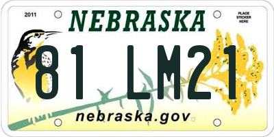 NE license plate 81LM21