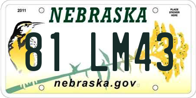 NE license plate 81LM43
