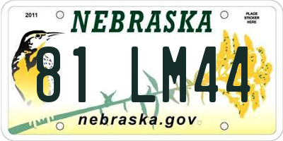 NE license plate 81LM44