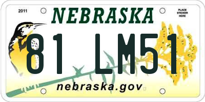 NE license plate 81LM51