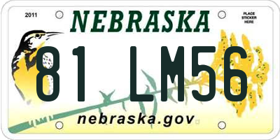 NE license plate 81LM56