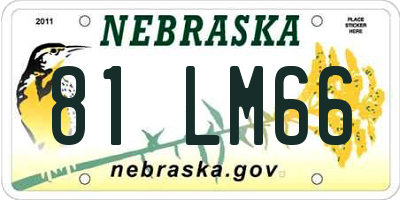 NE license plate 81LM66