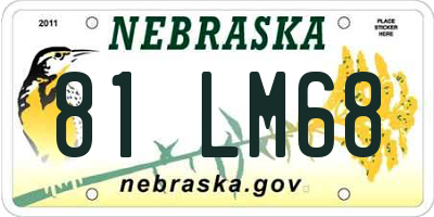 NE license plate 81LM68