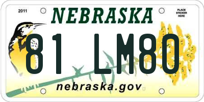 NE license plate 81LM80