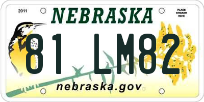 NE license plate 81LM82