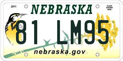 NE license plate 81LM95