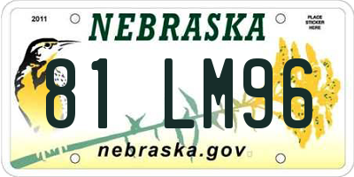 NE license plate 81LM96