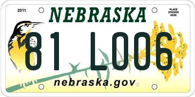 NE license plate 81LO06