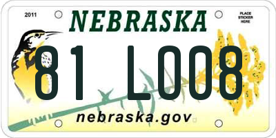 NE license plate 81LO08