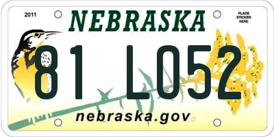 NE license plate 81LO52