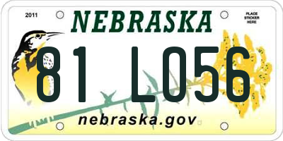 NE license plate 81LO56