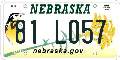NE license plate 81LO57