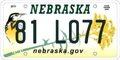 NE license plate 81LO77