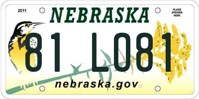 NE license plate 81LO81